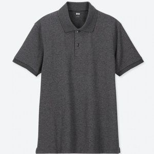 BNWT Uniqlo Dry Pique Polo, Dark Grey, XS